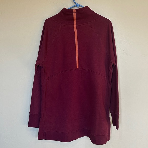 NEW Tek Gear Cowl neck Tunic Burgundy with Front Pocket thumb holes Sz XL - Picture 9 of 13